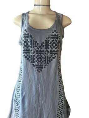 Vocal Gray Cotton Top with Black Accents